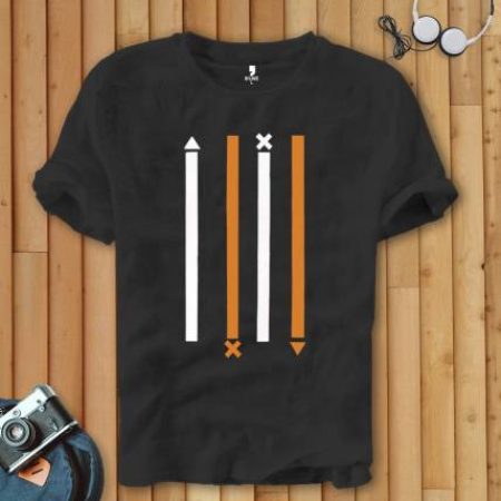 BLIVE Printed Men Round Neck Black T-Shirt
