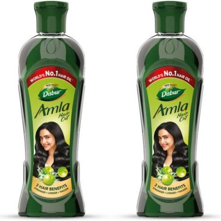 Dabur Amla Hair Oil for Long, Healthy and Strong Hair, 450 ml (Pack of 2) Hair Oil
