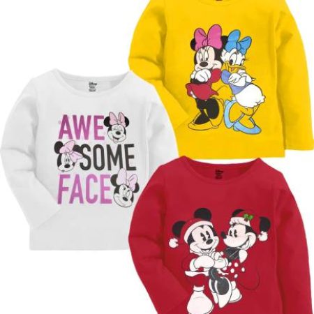 DISNEY BY MISS & CHIEF Girls Cartoon/Superhero Cotton Blend T Shirt