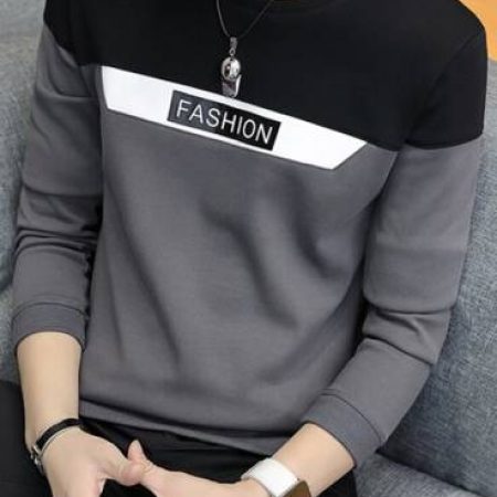 EyeBogler Color Block Men Round Neck Grey T-Shirt