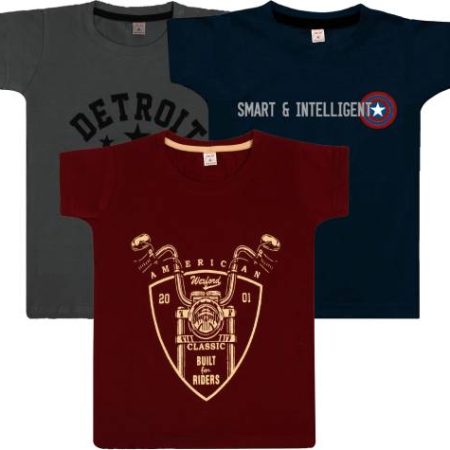 Fasla Boys Graphic Print Pure Cotton T Shirt