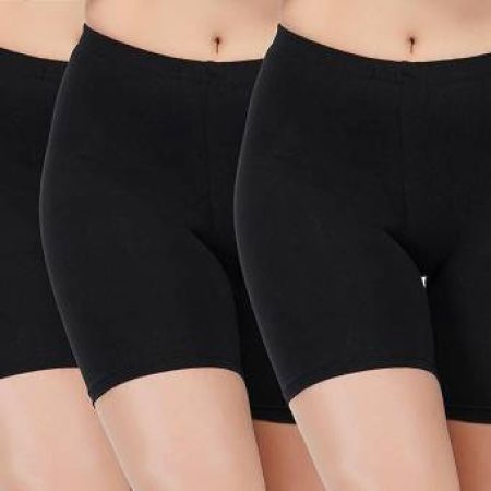 Fasla Short For Girls Casual Solid Cotton Linen Blend