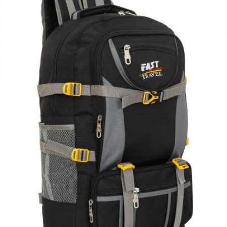 Fast Traveler Rucksack for Outdoor Sport Camping Hiking Trekking Bag-Black Rucksack – 60 L