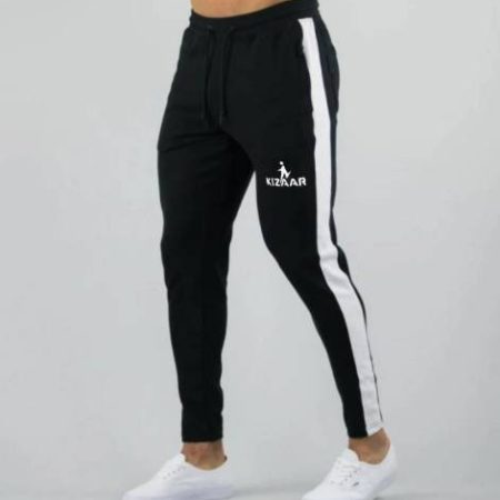 KIZAAR Colorblock Men Black, White Track Pants