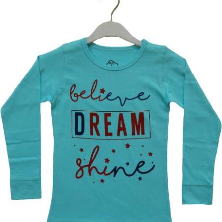 MIST N FOGG Girls Typography Cotton Blend T Shirt
