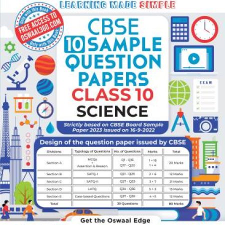 Oswaal Cbse Sample Question Papers Class 10 Science Book for 2023 Board Exam