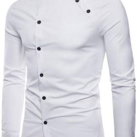 Qlonz store Men Solid Casual White Shirt