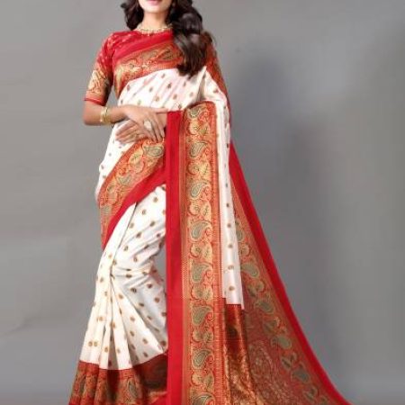 Samah Printed, Geometric Print, Floral Print Madhubani Silk Blend, Cotton Silk Saree