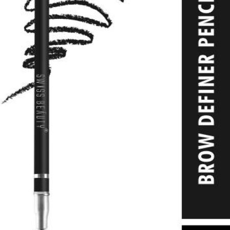 SWISS BEAUTY 2 in 1 Dual Function Eyebrow Pencil with Spoolie Brush – (Black, 1,5gm)