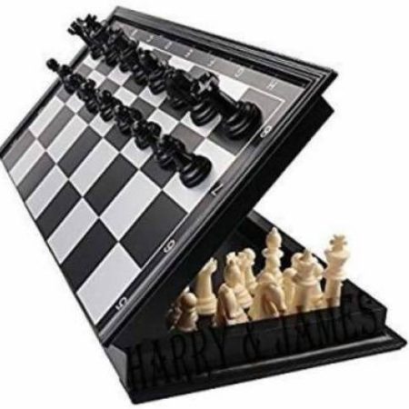WECAN FASHION Magnetic Educational Toys Travel Chess Set with Folding Board for Kids and Adults (10 Inch). Board Game Accessories Board Game…