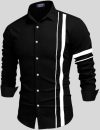 ZARTHA Men Striped Casual Black Shirt