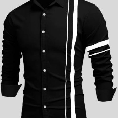 ZARTHA Men Striped Casual Black Shirt